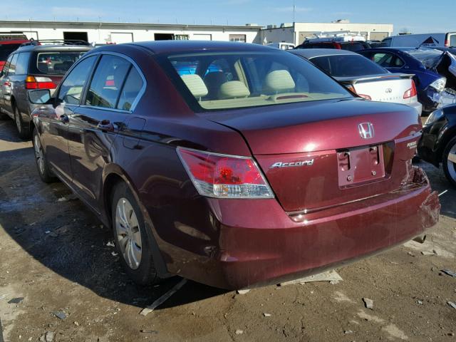 1HGCP26389A075964 - 2009 HONDA ACCORD LX BURGUNDY photo 3