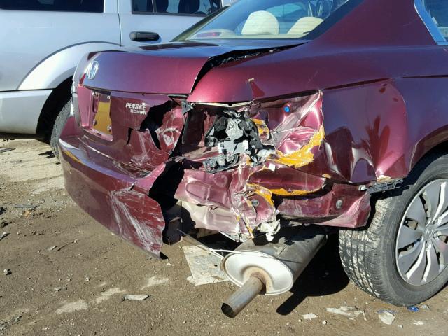 1HGCP26389A075964 - 2009 HONDA ACCORD LX BURGUNDY photo 9