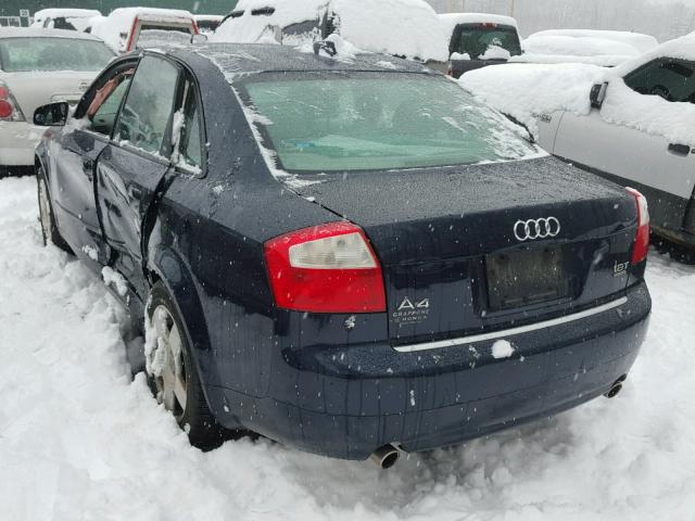 WAULC68E44A141867 - 2004 AUDI A4 1.8T QU BLUE photo 3