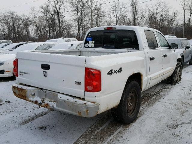 1D7HW48N75S188185 - 2005 DODGE DAKOTA QUA WHITE photo 4