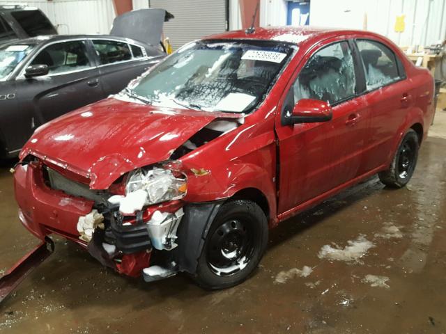 KL1TD56E19B397003 - 2009 CHEVROLET AVEO LS RED photo 2