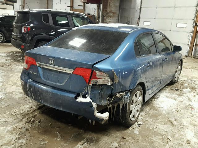 19XFA1F53BE001248 - 2011 HONDA CIVIC LX BLUE photo 4