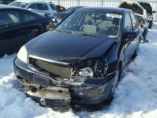 2HGES16643H948789 - 2003 HONDA CIVIC LX BLACK photo 2