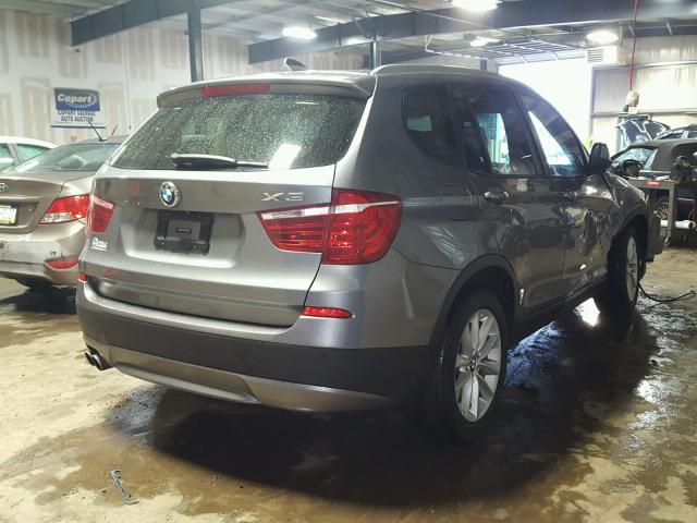 5UXWX9C58E0D29409 - 2014 BMW X3 XDRIVE2 GRAY photo 4