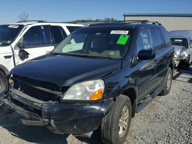 5FNYF18625B067515 - 2005 HONDA PILOT EXL BLACK photo 2