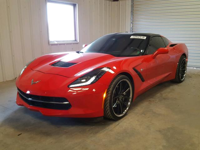 1G1YB2D79F5109593 - 2015 CHEVROLET CORVETTE S RED photo 2