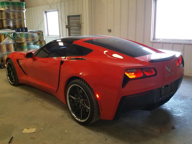 1G1YB2D79F5109593 - 2015 CHEVROLET CORVETTE S RED photo 3