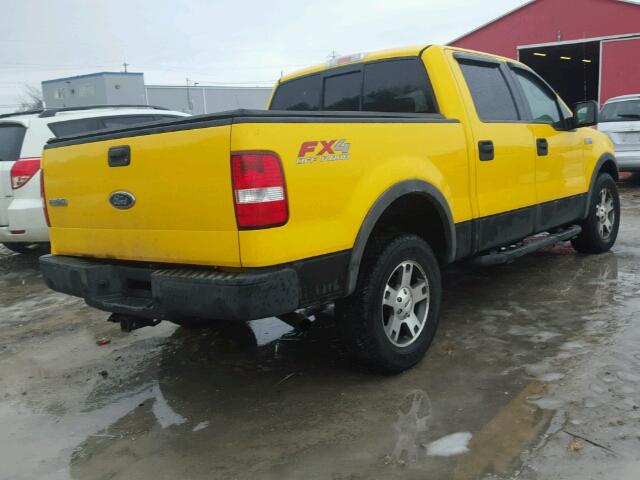 1FTPW14594KA65335 - 2004 FORD F150 SUPER YELLOW photo 4