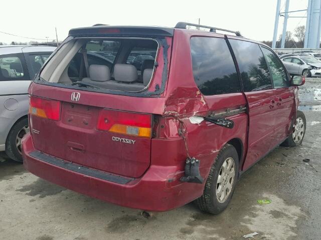 5FNRL18963B099100 - 2003 HONDA ODYSSEY EX BURGUNDY photo 4