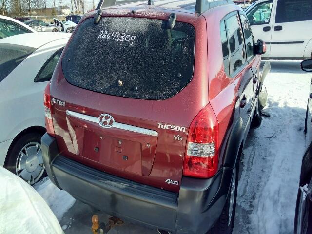 KM8JM72D76U435564 - 2006 HYUNDAI TUCSON GL MAROON photo 4