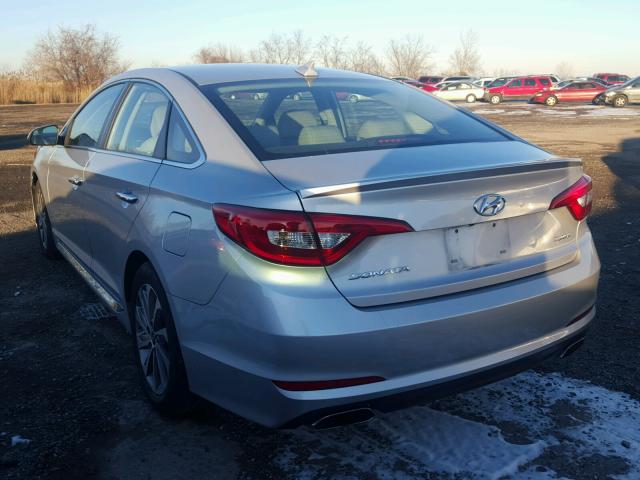 5NPE34AF4GH423216 - 2016 HYUNDAI SONATA SPO SILVER photo 3