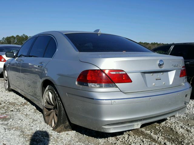 WBAHN83597DT66386 - 2007 BMW 750 SILVER photo 3