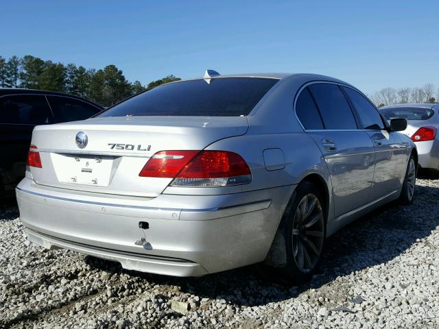 WBAHN83597DT66386 - 2007 BMW 750 SILVER photo 4