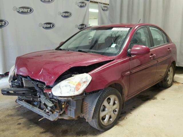 KMHCN46C28U251254 - 2008 HYUNDAI ACCENT GLS BURGUNDY photo 2