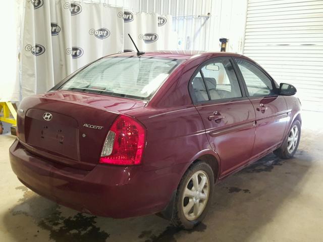 KMHCN46C28U251254 - 2008 HYUNDAI ACCENT GLS BURGUNDY photo 4