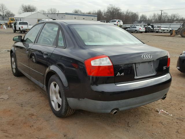 WAULC68E82A185934 - 2002 AUDI A4 1.8T QU BLACK photo 3