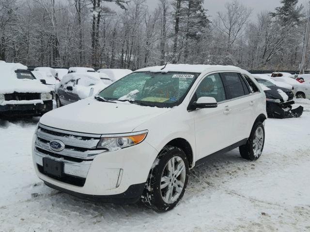 2FMDK4KC4EBA08291 - 2014 FORD EDGE LIMIT WHITE photo 2