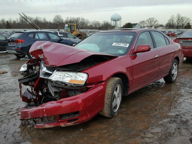 19UUA56622A016576 - 2002 ACURA 3.2TL BURGUNDY photo 2