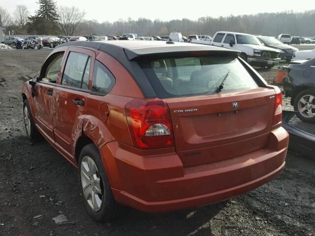 1B3HB48B27D192875 - 2007 DODGE CALIBER SX ORANGE photo 3