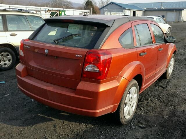 1B3HB48B27D192875 - 2007 DODGE CALIBER SX ORANGE photo 4