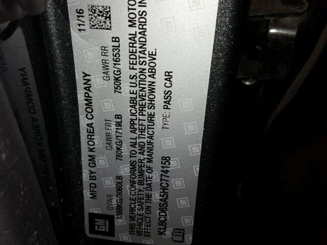 KL8CD6SA5HC774158 - 2017 CHEVROLET SPARK 1LT Синий фото 10