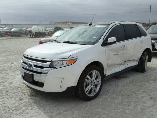 2FMDK3KC6EBB54623 - 2014 FORD EDGE LIMIT WHITE photo 2