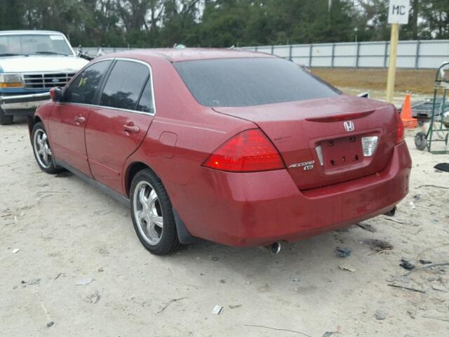 1HGCM66427A074623 - 2007 HONDA ACCORD SE RED photo 3