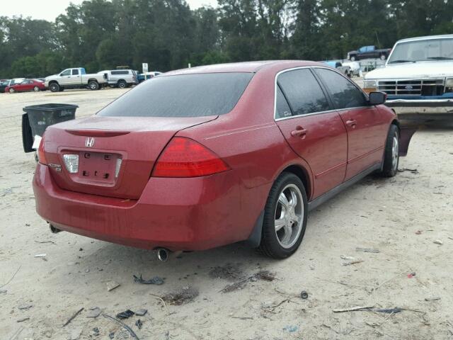 1HGCM66427A074623 - 2007 HONDA ACCORD SE RED photo 4