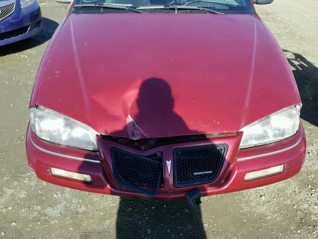 1G2NE15D3SM570583 - 1995 PONTIAC GRAND AM S RED photo 9