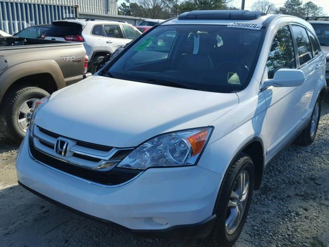 5J6RE3H74BL028696 - 2011 HONDA CR-V EXL WHITE photo 2