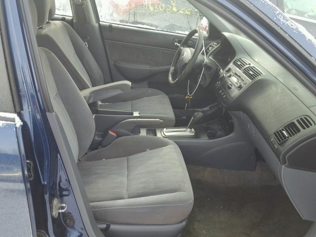 2HGES16574H601952 - 2004 HONDA CIVIC LX BLUE photo 5