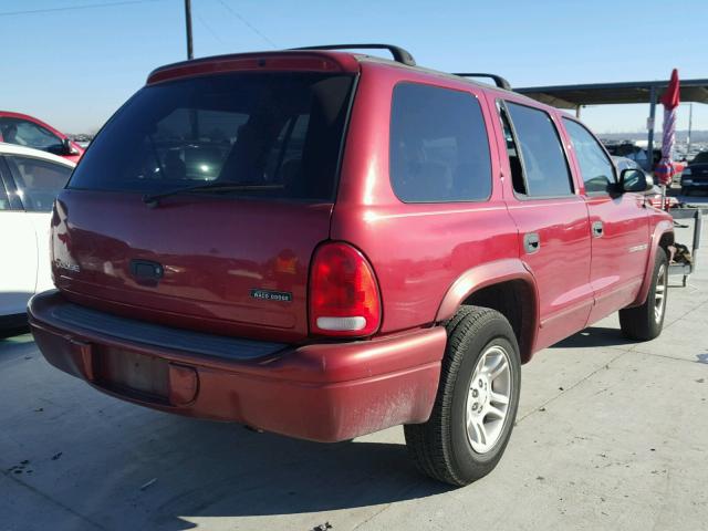 1B4HR28N41F579820 - 2001 DODGE DURANGO RED photo 4