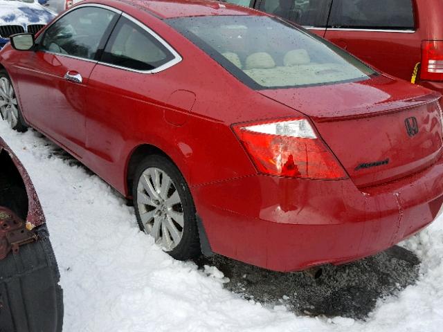 1HGCS21859A007199 - 2009 HONDA ACCORD EXL RED photo 3