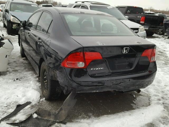 2HGFA16337H031331 - 2007 HONDA CIVIC DX BLACK photo 3