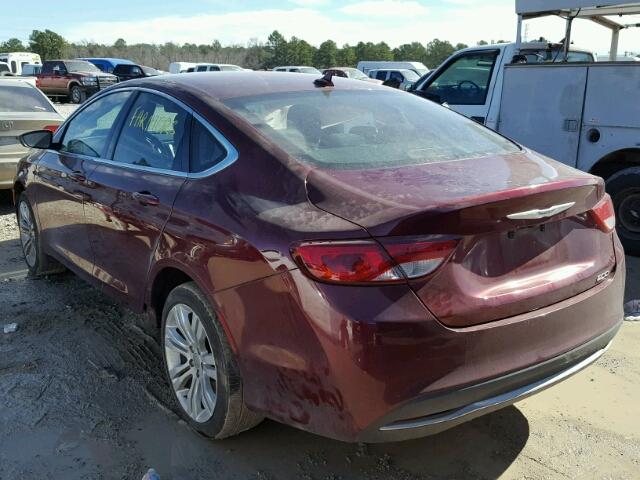 1C3CCCAB1FN673000 - 2015 CHRYSLER 200 LIMITE BURGUNDY photo 3