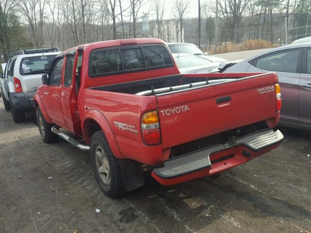 5TEGN92N51Z759158 - 2001 TOYOTA TACOMA DOU RED photo 3