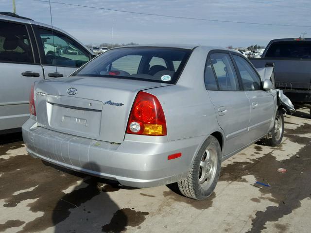 KMHCG45CX4U529498 - 2004 HYUNDAI ACCENT GL SILVER photo 4