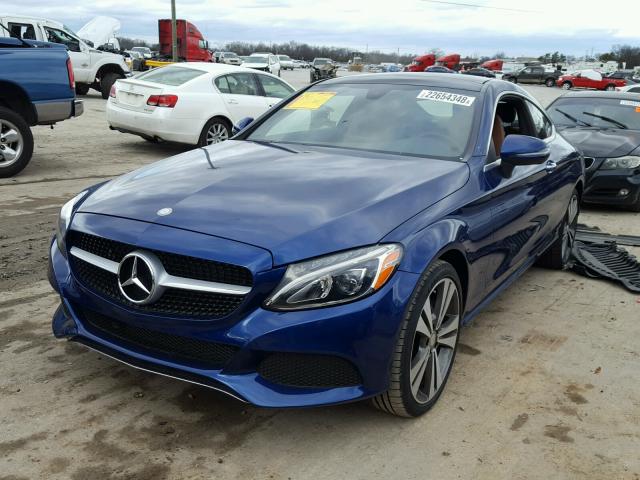 WDDWJ4JB7HF388423 - 2017 MERCEDES-BENZ C 300 BLUE photo 2