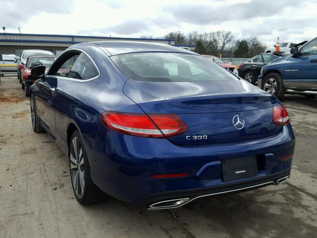 WDDWJ4JB7HF388423 - 2017 MERCEDES-BENZ C 300 BLUE photo 3