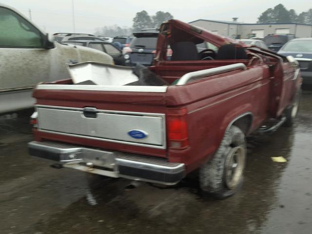 1FTCR11T4KUA22886 - 1989 FORD RANGER BURGUNDY photo 4