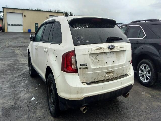 2FMDK3JC1DBA33420 - 2013 FORD EDGE SEL WHITE photo 3