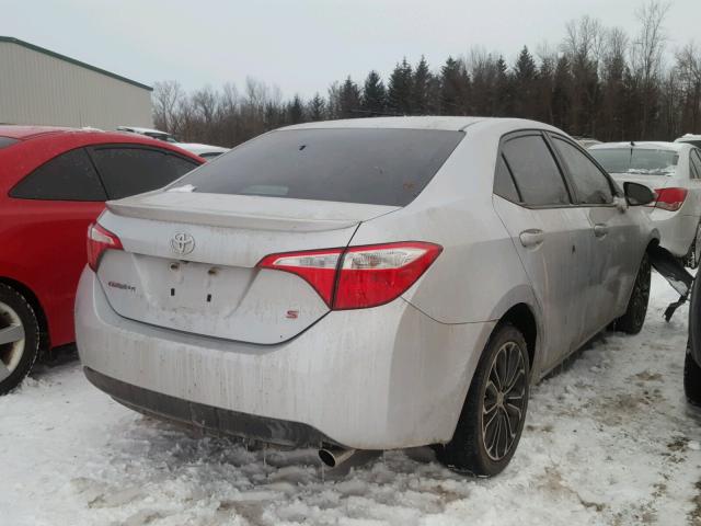 2T1BURHE4GC543854 - 2016 TOYOTA COROLLA L SILVER photo 4