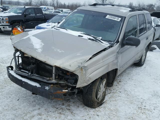 1GNDT13SX22461183 - 2002 CHEVROLET TRAILBLAZE TAN photo 2