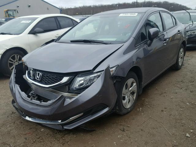 2HGFB2E55EH552523 - 2014 HONDA CIVIC LX CHARCOAL photo 2