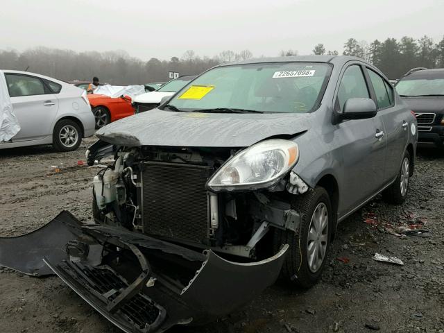 3N1CN7AP1CL872054 - 2012 NISSAN VERSA S GRAY photo 2