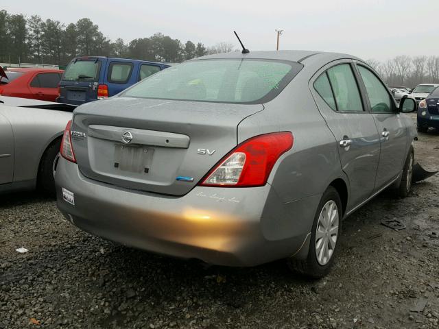 3N1CN7AP1CL872054 - 2012 NISSAN VERSA S GRAY photo 4