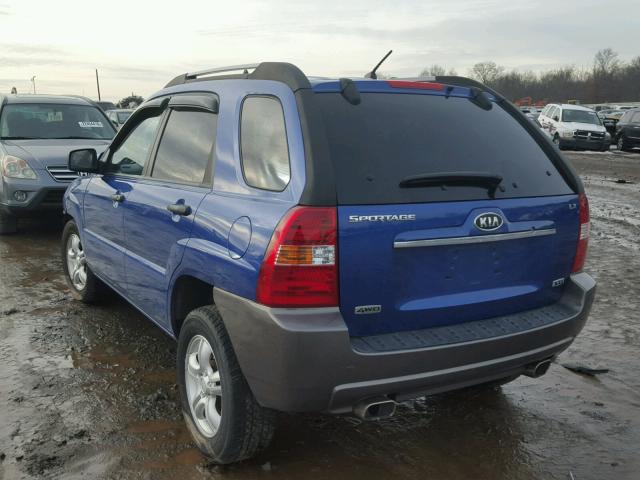 KNDJE723X87540576 - 2008 KIA SPORTAGE E BLUE photo 3