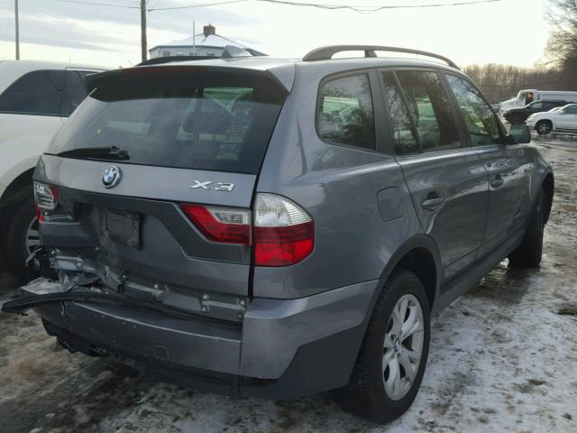 WBXPC934X9WJ26677 - 2009 BMW X3 XDRIVE3 GRAY photo 4