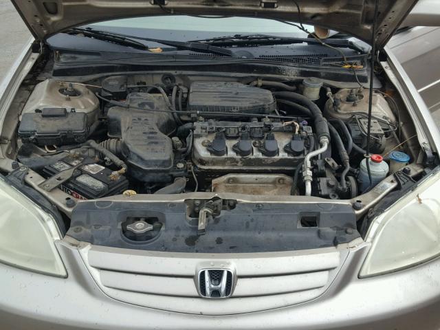 1HGES26781L044555 - 2001 HONDA CIVIC EX BEIGE photo 7