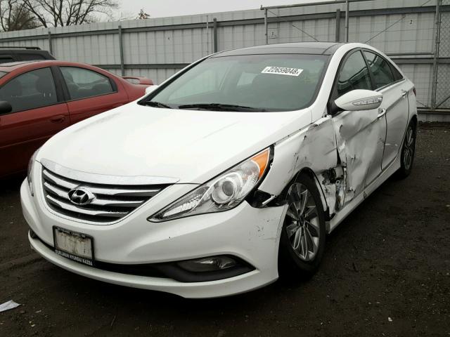 5NPEC4ACXEH929829 - 2014 HYUNDAI SONATA SE WHITE photo 2